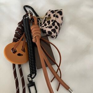 Leopard Print and Brown Keychain Accessory